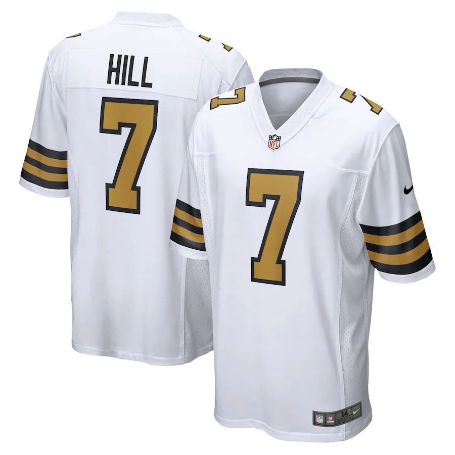 Men New Orleans Saints #7 Taysom Hill Nike White Alternate Game NFL Jersey